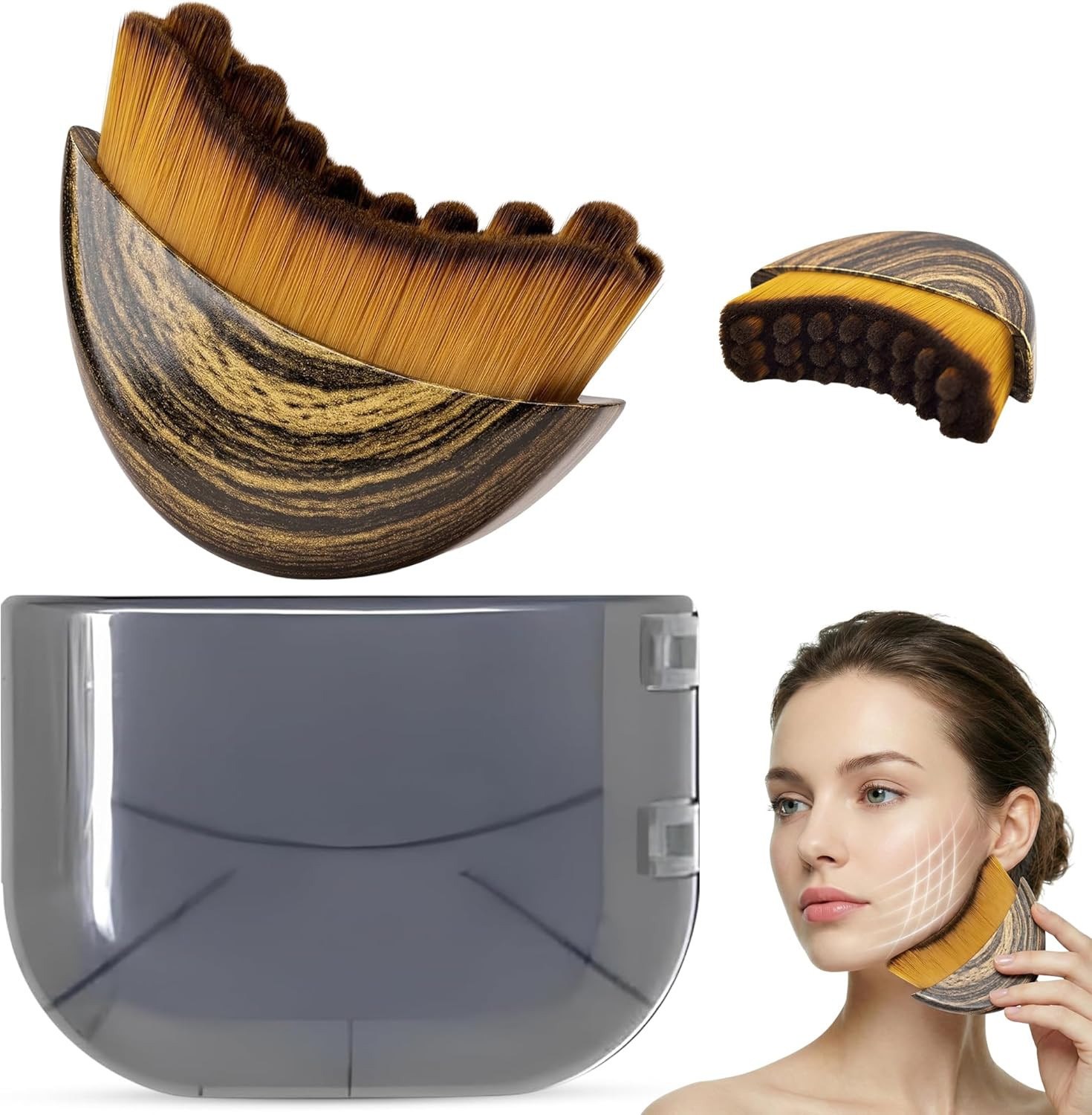 Lymphatic Contour Face Brush, Dry Brush for Lymphatic Drainage, Jawline & Neck S