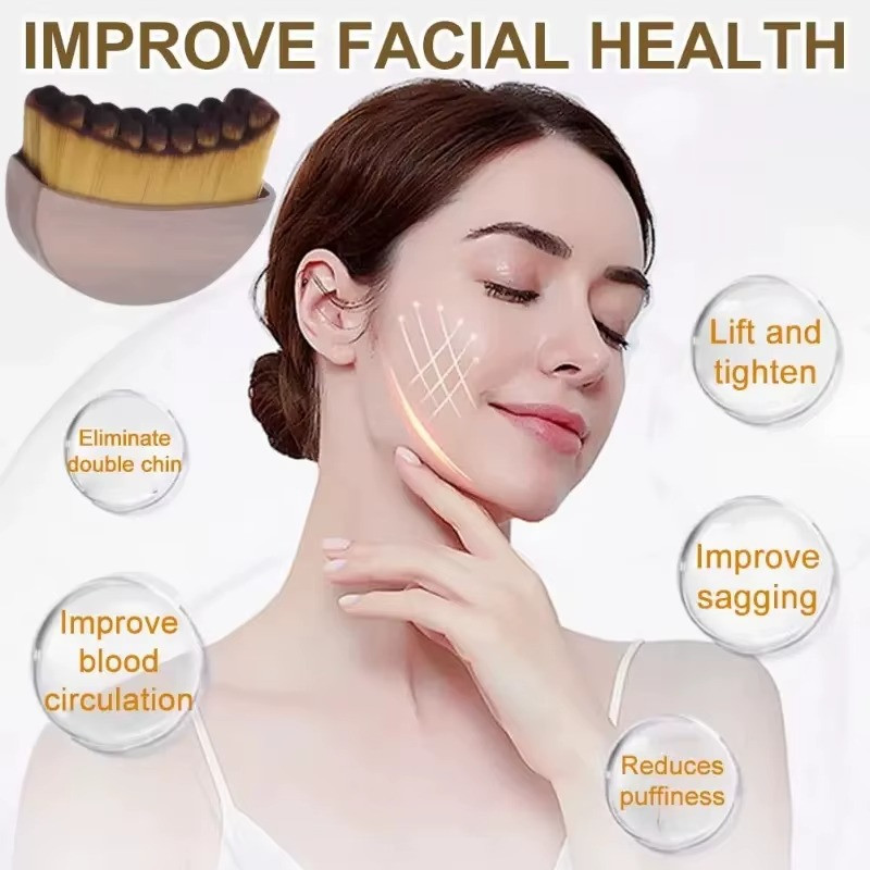 Lymphatic Drainage Face Brush Jawline Contour Puffiness Reducer 2 Pack