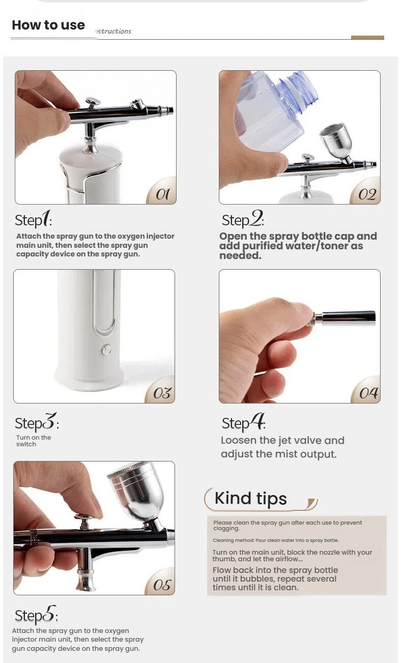 Nano Facial Miste Mist Sprayer Oxygen Hydration Diffuser Nail Airbrush Portable