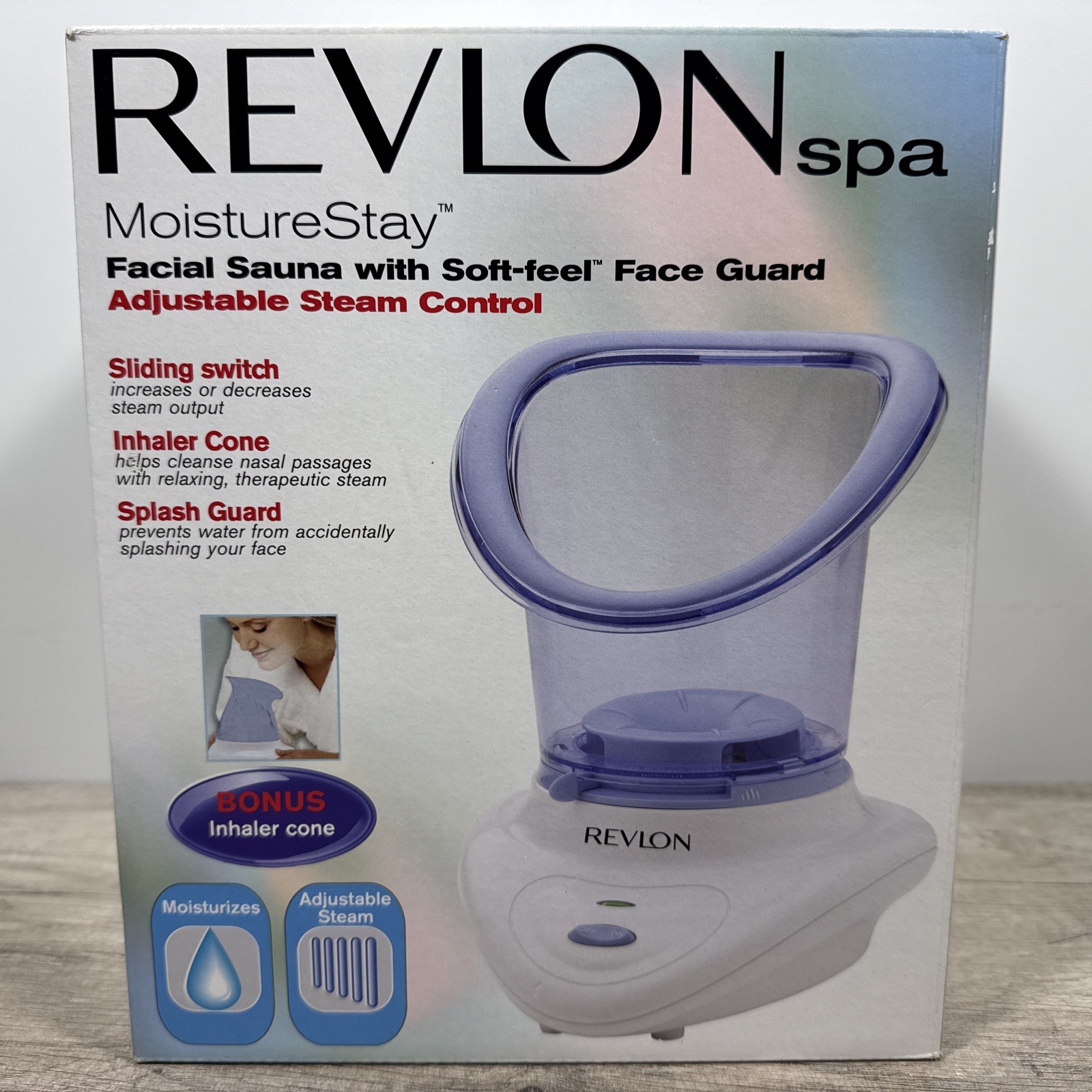Revlon Spa Moisture Stay Facial Sauna Blue Soft-Feel Guard Inhaler Cone RVS1110T