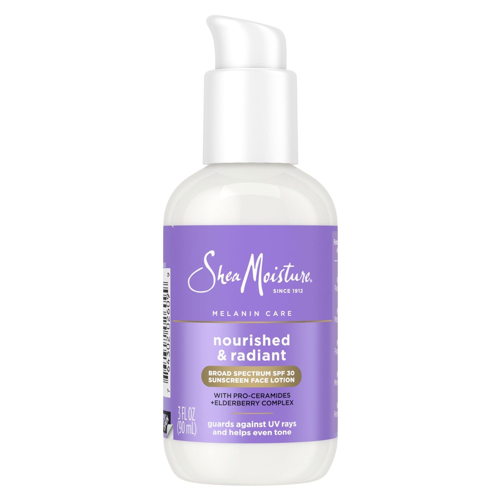 SheaMoisture Melanin Care Broad Spectrum SPF 30 3 Fl Oz (Pack of 1), Purple