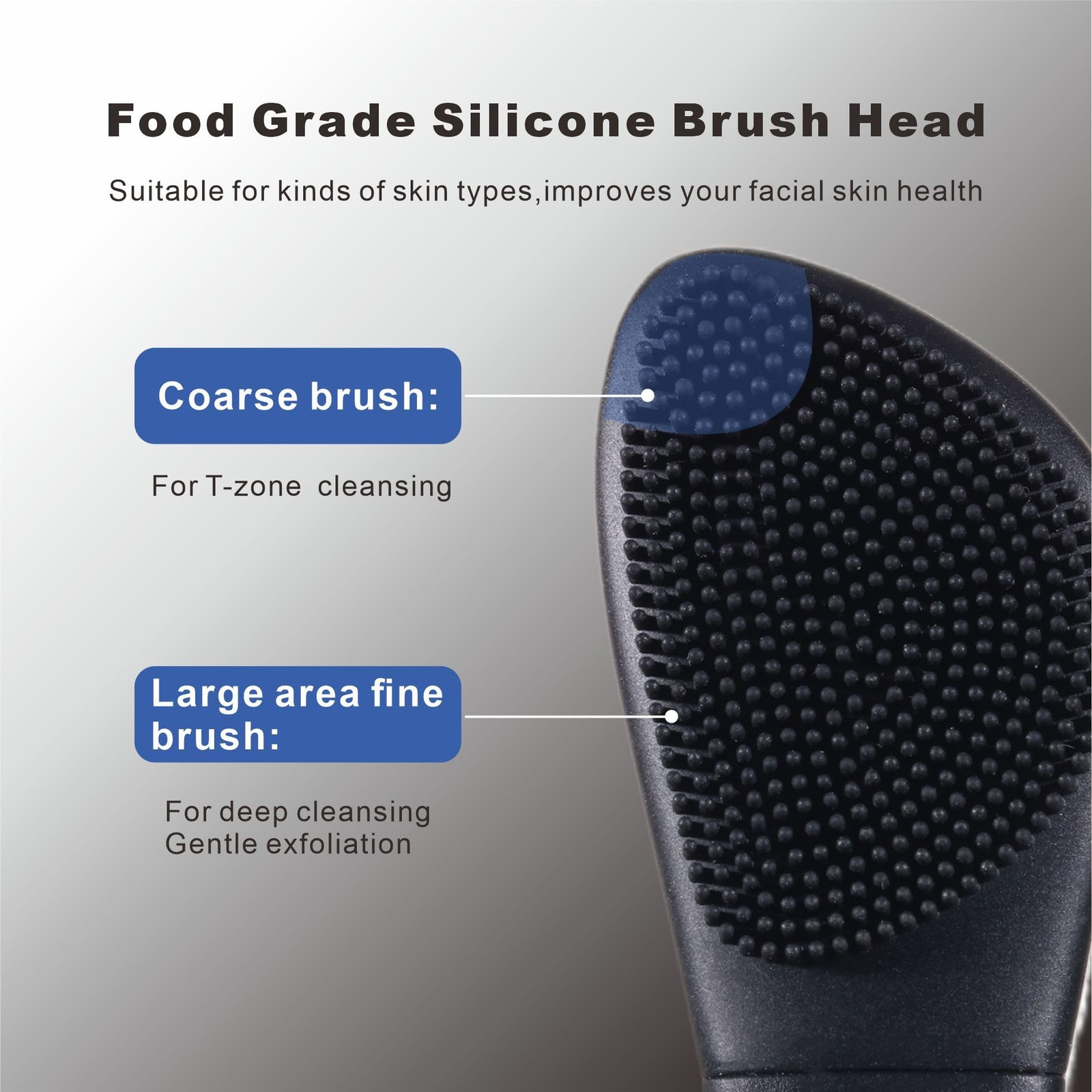 YUSAGO Multifunctional Face Washing Brushes,2 in 1 1 Count (Pack of 1), Black