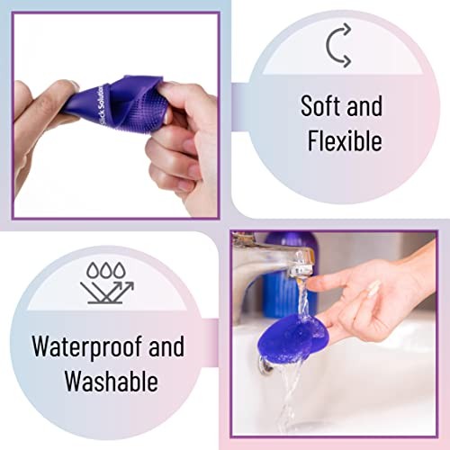 Slick- Silicone Facial Cleansing Brush, 4 Pack, Silicone Face Pinkpurpleblue