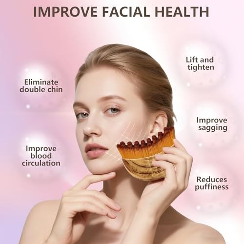 Lymphatic Contour Face Brush, Super Soft Manual Lymphatic Drainage 1-pcs