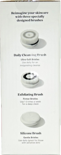 Vanity Planet Facial Cleansing System Rotating Three Brush Heads White & Pink