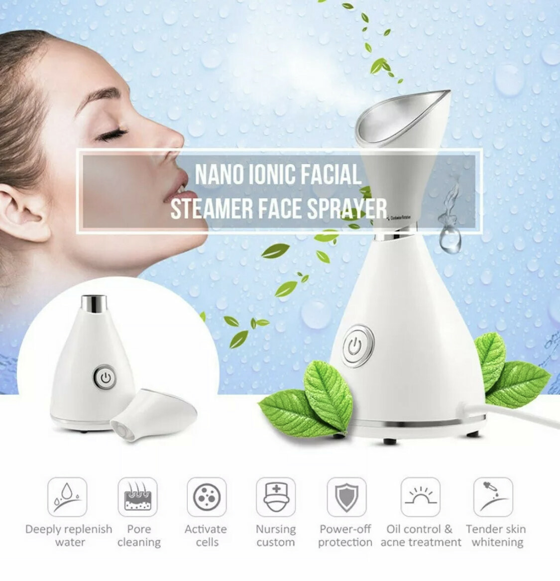 Facial Steamer Nano Ionic Face Sprayer SPA Skin Care FREE blackhead remove kit*