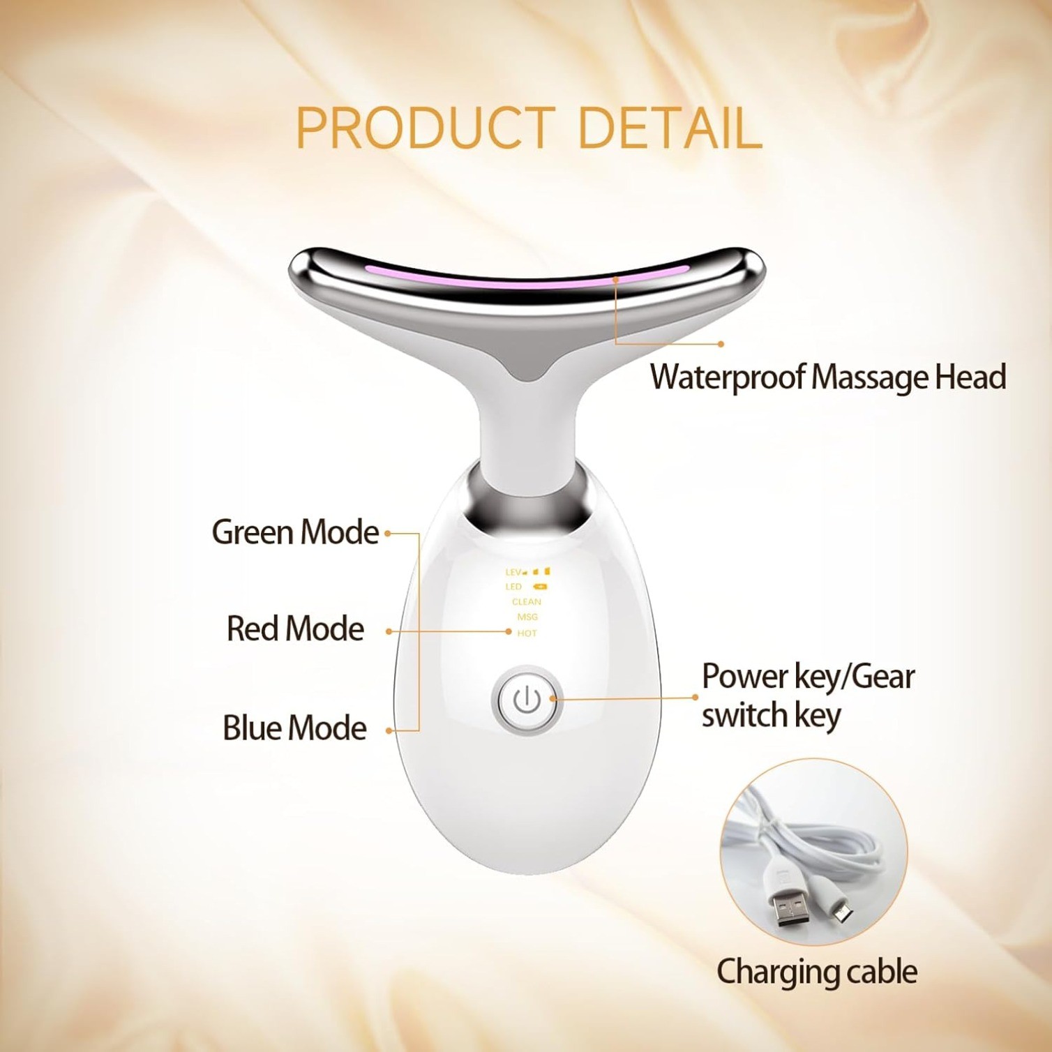 Neck Face Device, 3 in 1 Portable Face Sculpting Tool, Three Modes, White