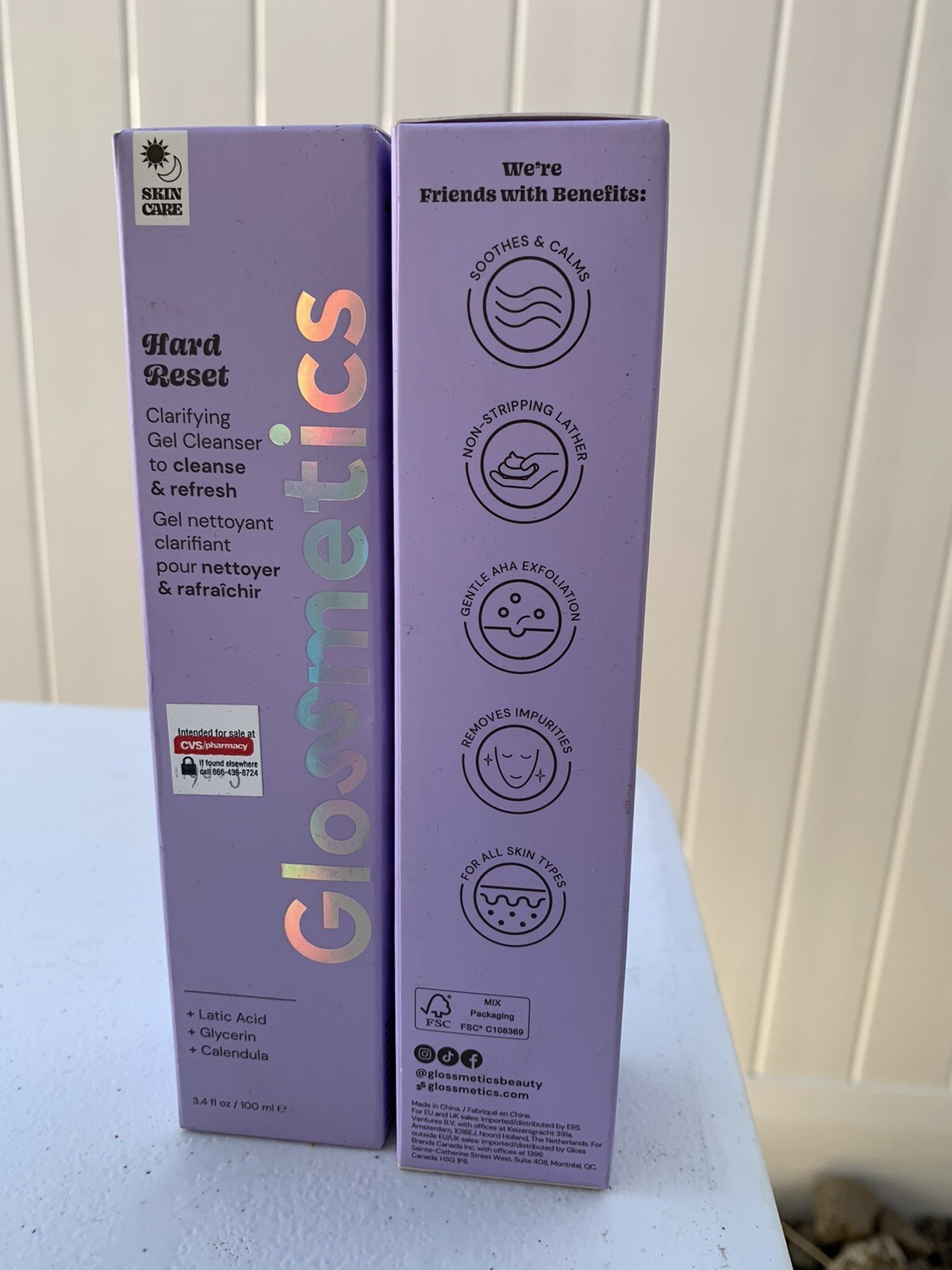 2 NEW BOXES GLOSSMETICS HARD RESET CLARIFYING GEL CLEANSER – 3.4 OZ #2