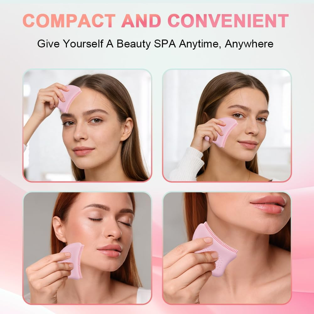 Lymphatic Contour Face Brush – Silicone Facial Massager for Lymphatic Drainag…