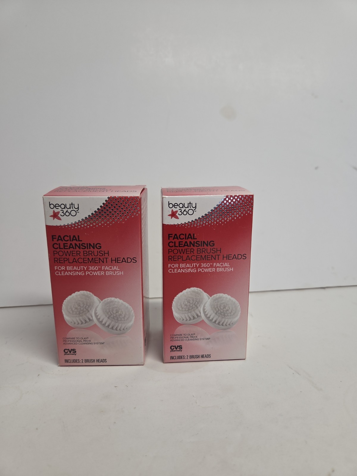2 Pack (4 Heads) Beauty 360 Facial Cleansing Power Brush Replacement Heads #003