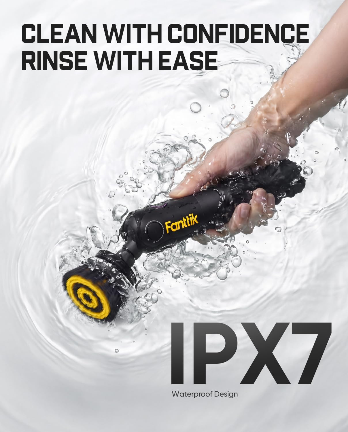 FLIP G10 NANO HOMECARE CORDLESS ELECTRIC SPIN SCRUBBER, 360° HIGH-TORQUE