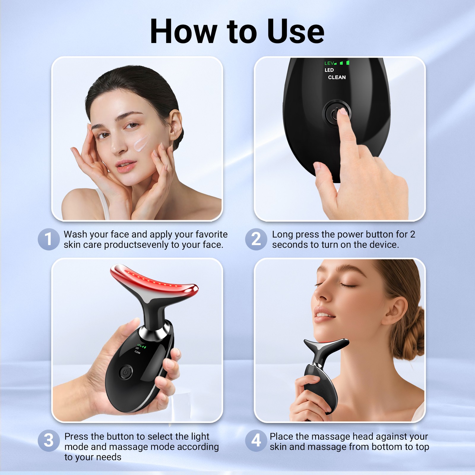 7 in One Red Light Therapy Anti Aging Face Massager Electric Face Lift Device