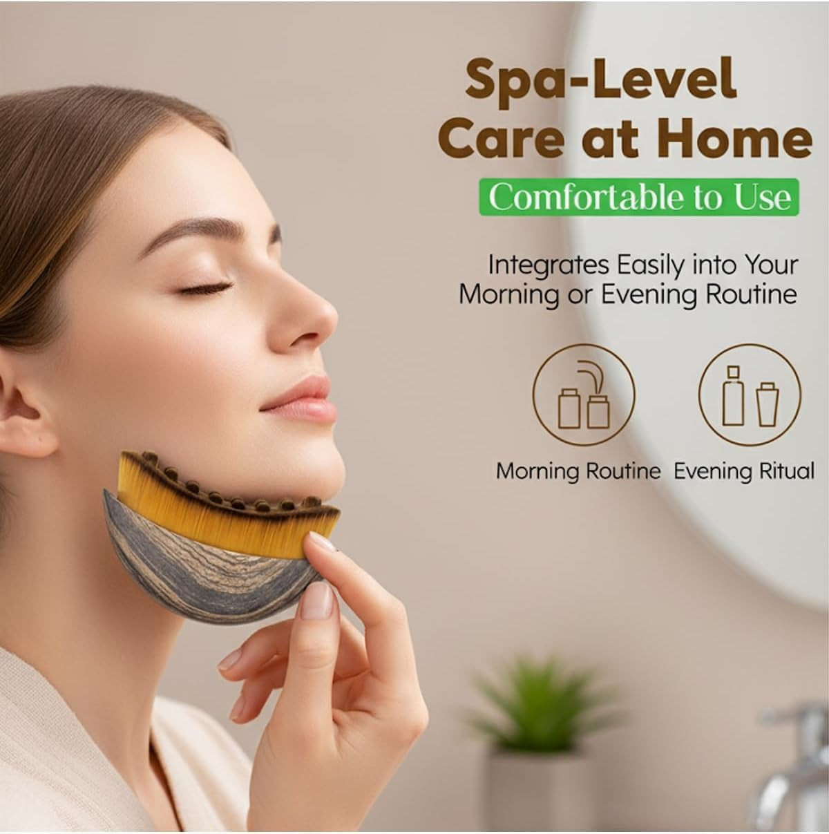 2 PCS Lymphatic Contour Face Brush, Manual Lymphatic Drainage Massager, Natur…