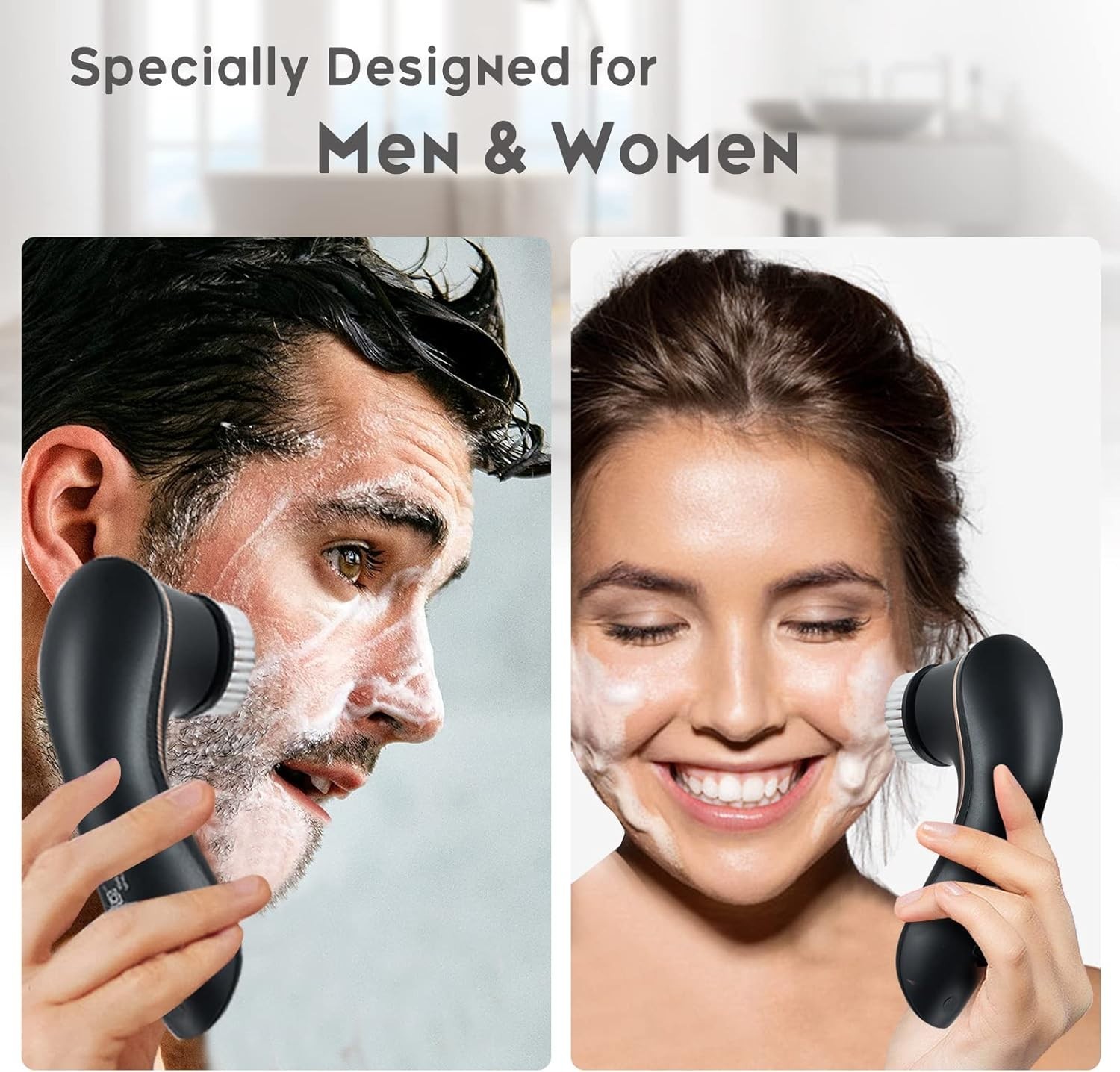 Facial Cleansing Brush Electric Face Brush Scrubber Rechargeable Exfoliator IPX