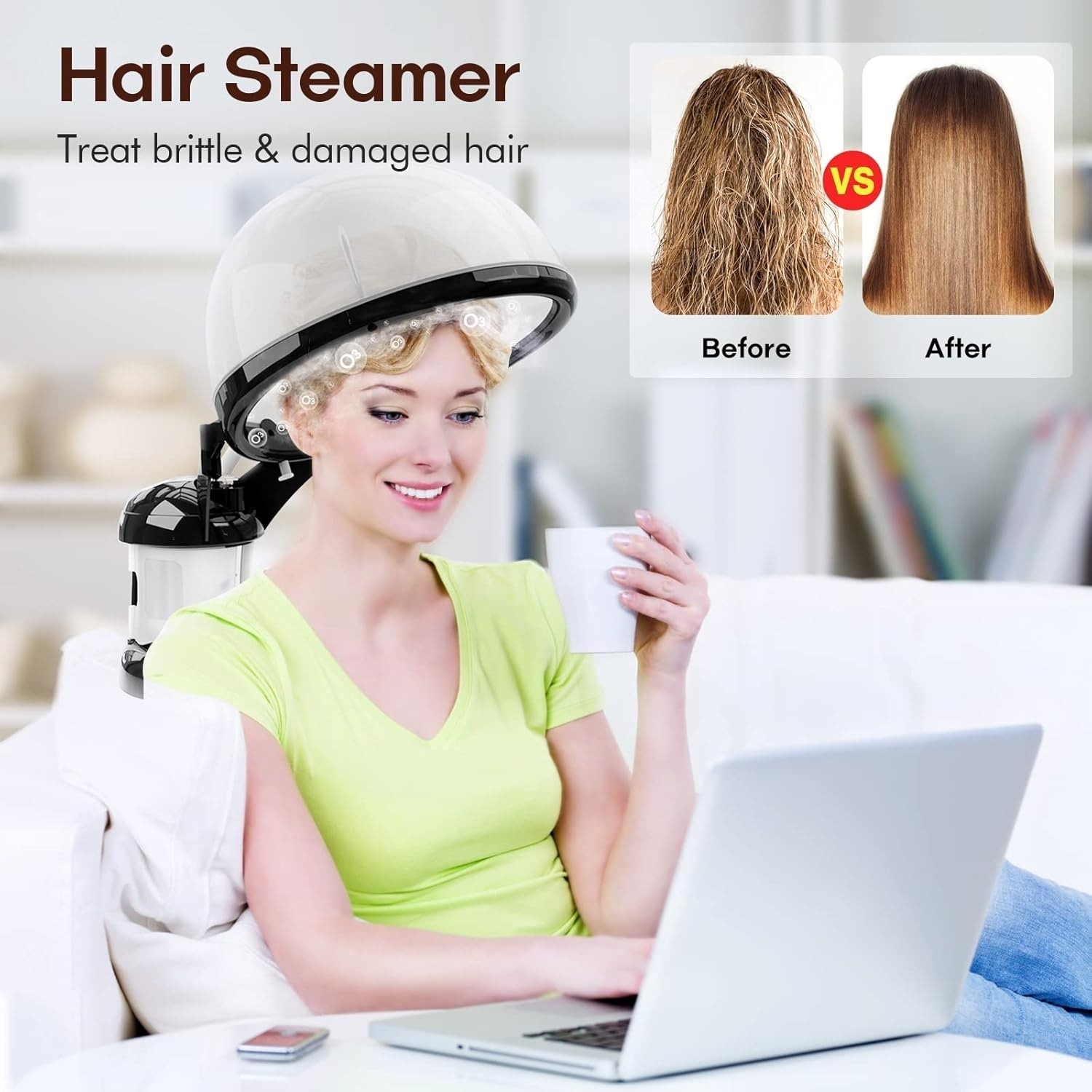 Vaporizador de cabello, vaporizador facial de ozono 2 en 1, diseño para salón