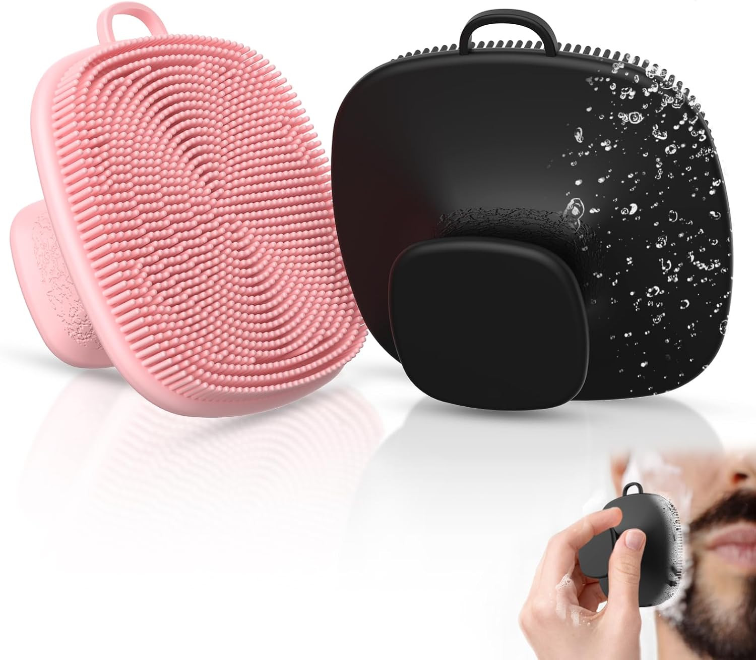 2 Pack Face Scrubber,Silicone Facial Cleansing Brush for Men & Women,Reusable Ge