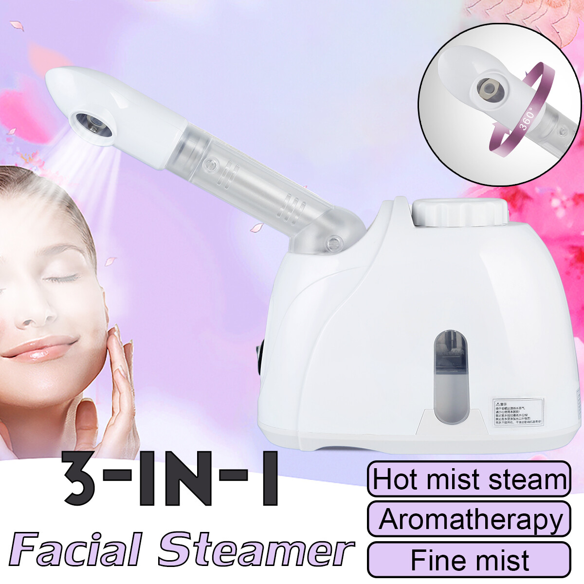 3 IN 1 Ozone Facial Steamer Thermal Sprayer Face Deep Cleaning Humidifier Device