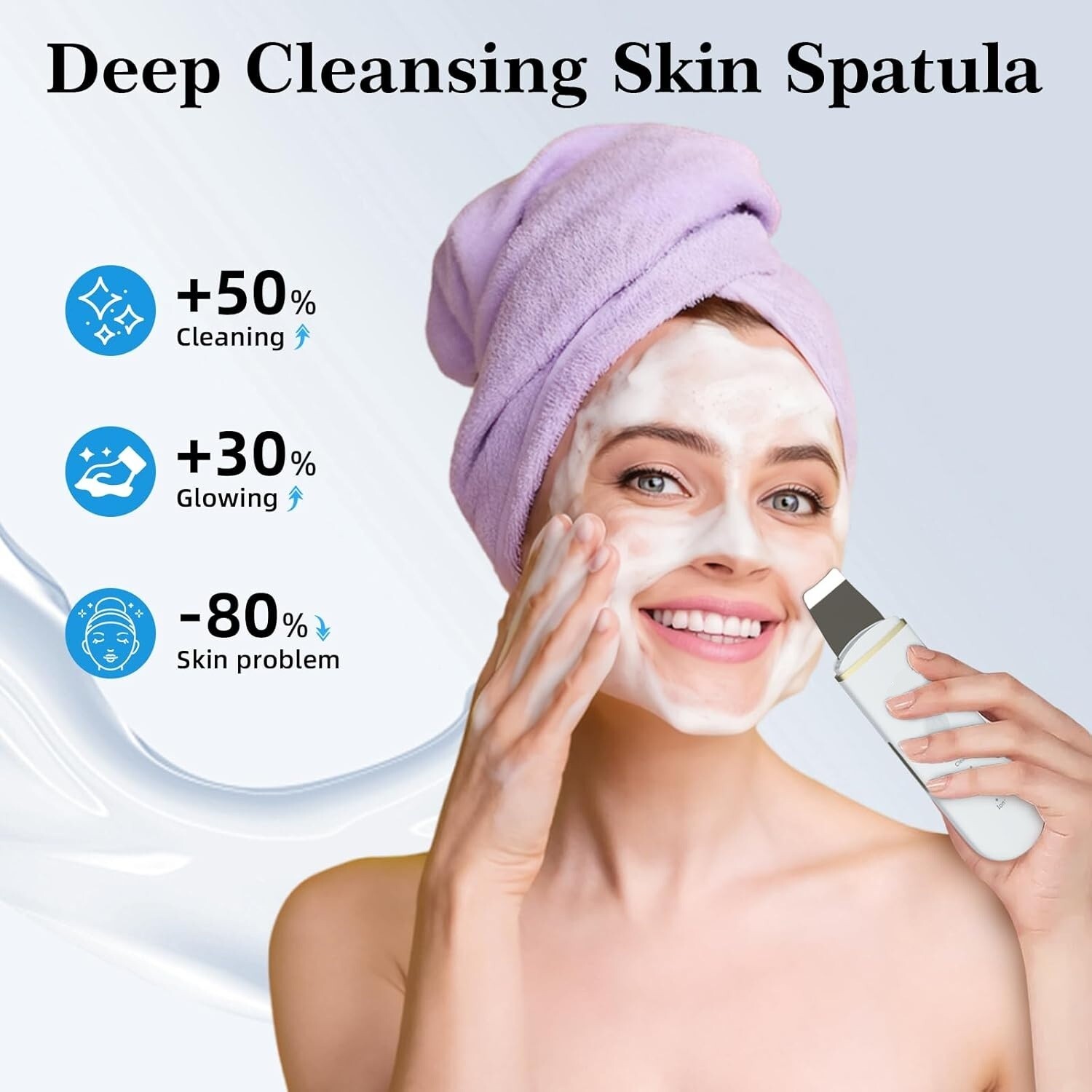 Depurador De La Piel Facial Espatula De Limpieza Profunda Ultrasonica Peeling