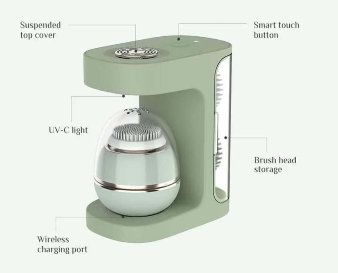 UV-C Sonic Facial Cleansing Brush Kit Wireless Charging Face Cleanser