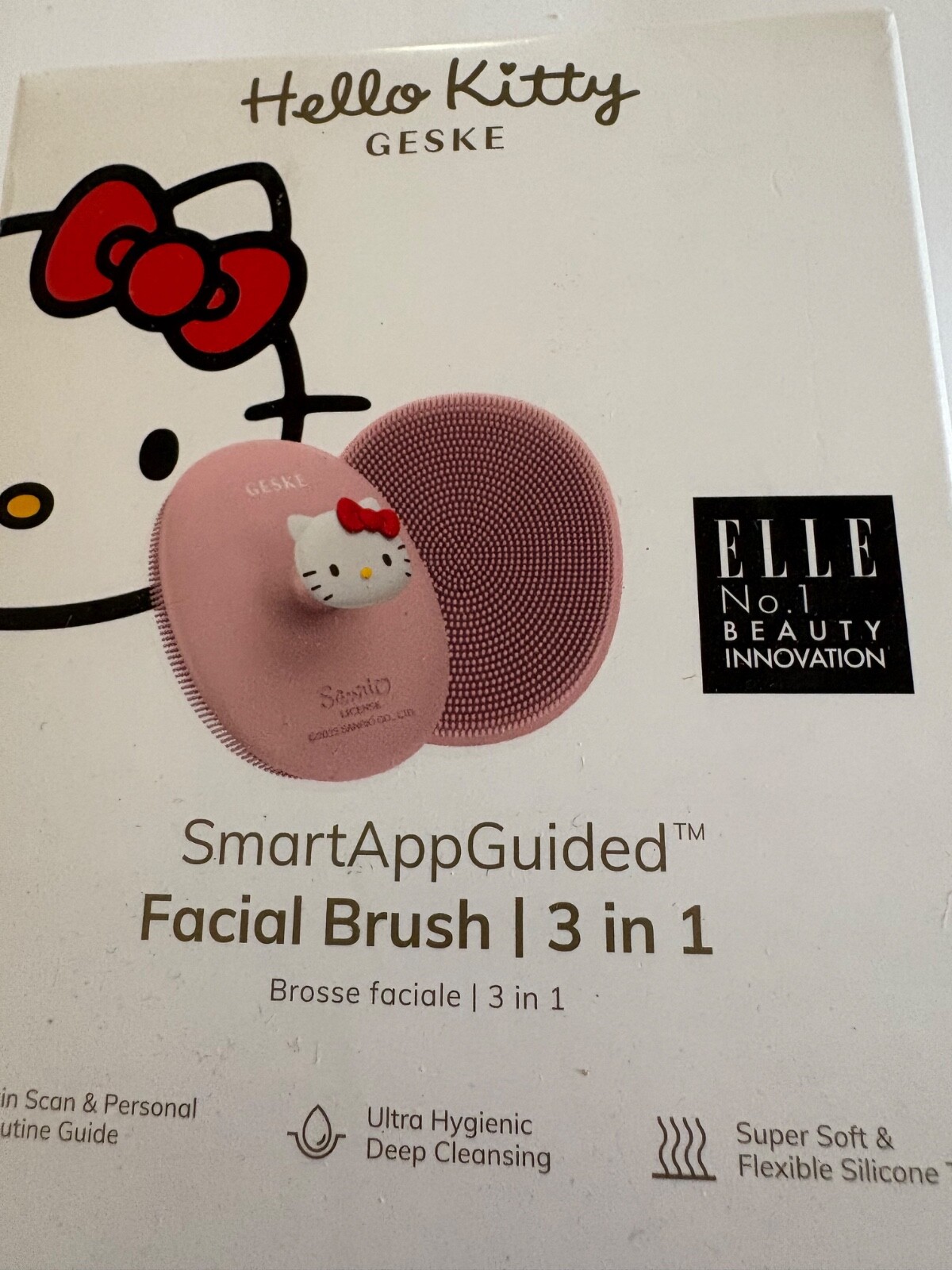 Hello Kitty Smart App Guided Facial Brush. 3 in 1. Pink. Elle Beauty Innovation.