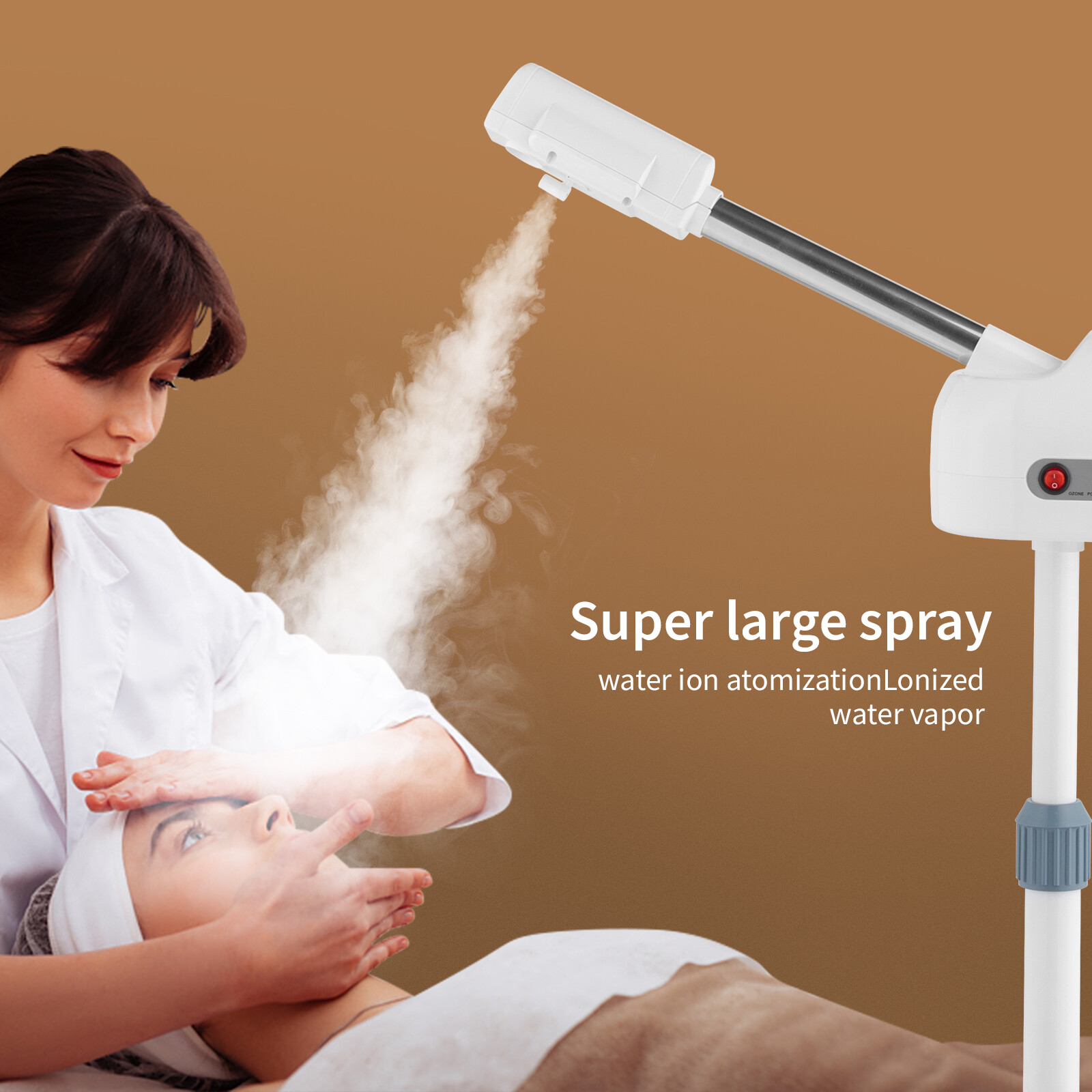 110V 2 in 1 Ionic Ozone Steamer for Face Spa Equipment with 3X Magnifying Lamp