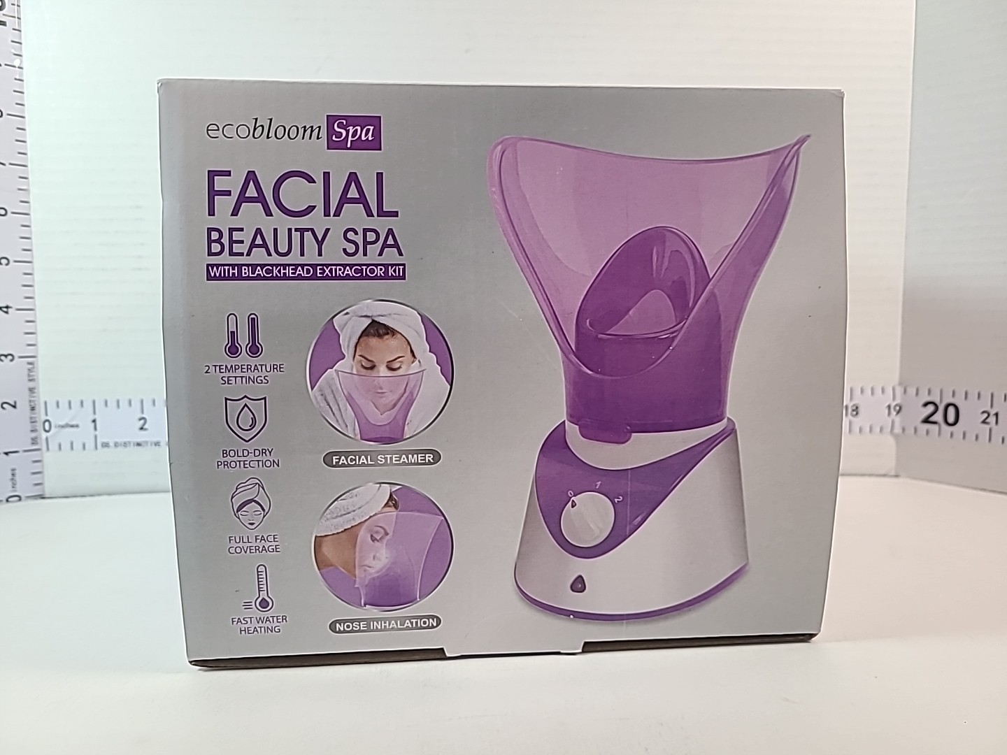EcoBloom Spa Facial Steamer Hydrates & Detoxifies Face Revitalizing Skin New