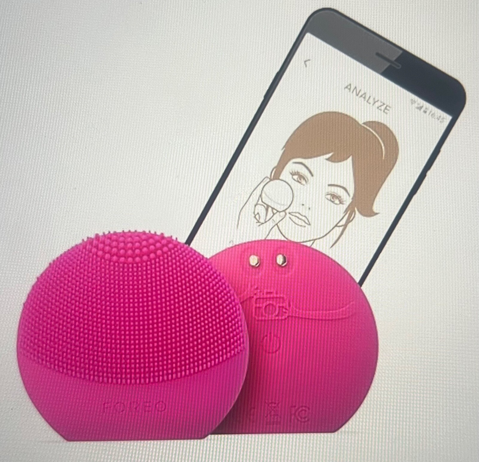 FOREO LUNA fofo Smart Facial Cleansing Brush and Skin Analyzer PEARL PINK