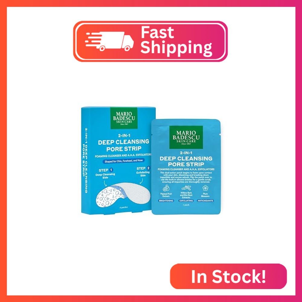 Mario Badescu 2-in-1 Deep Cleansing Pore Strip, Dual Action Foaming Cleanser and