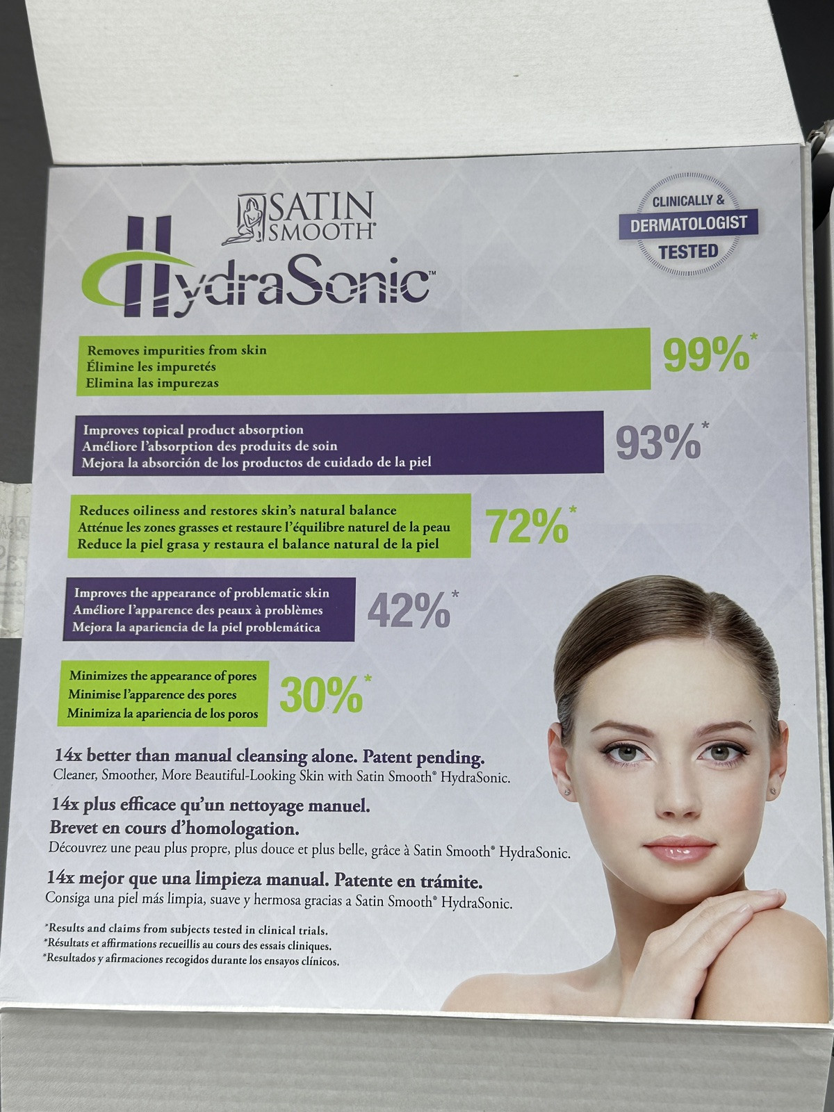 HydraSonic Professional Dermal Cleansing Technology For Face & Neck Satin Smooth