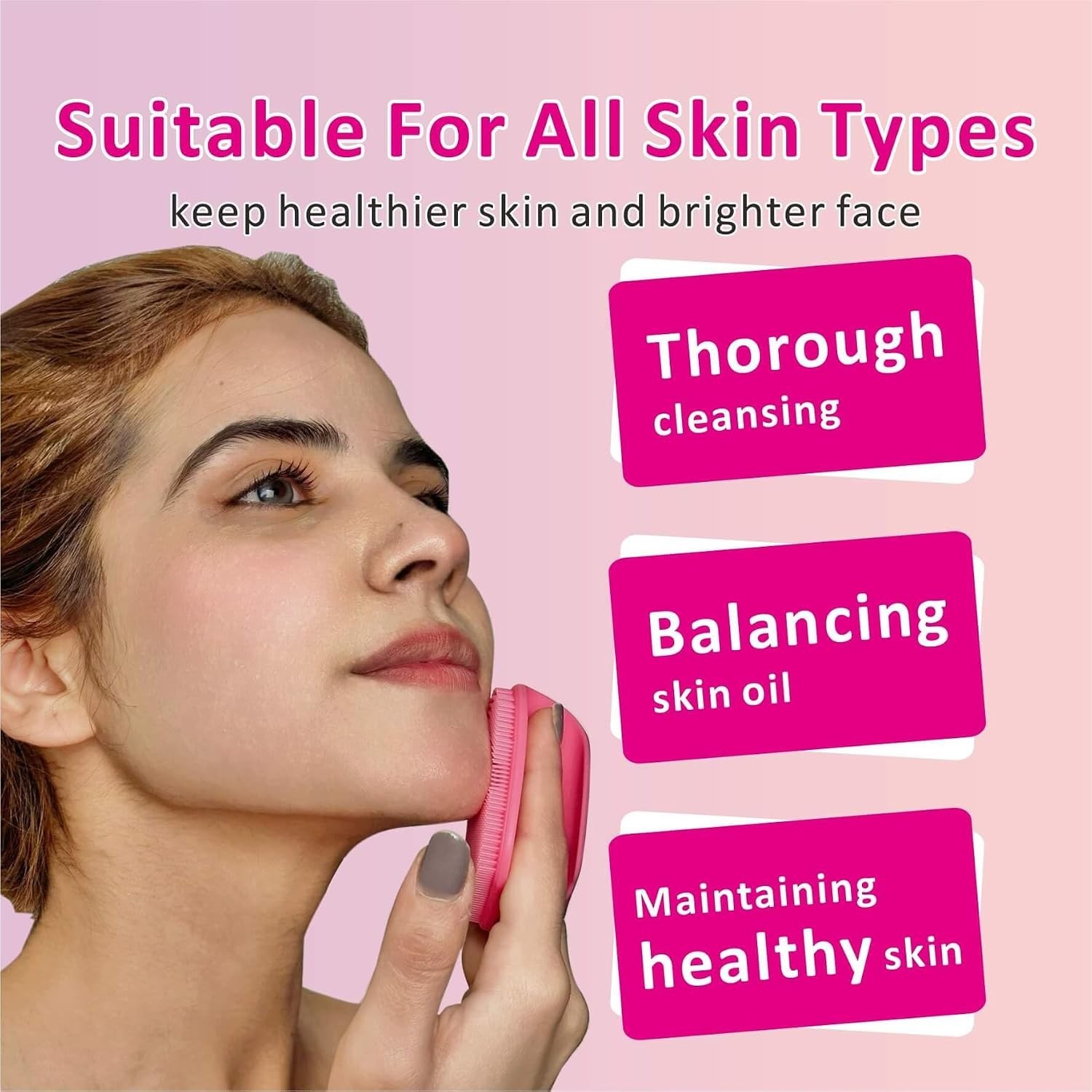 Silicone Face Scrubber,2 Pack Face Scrubber for Women Men, Facial Cleansing B…