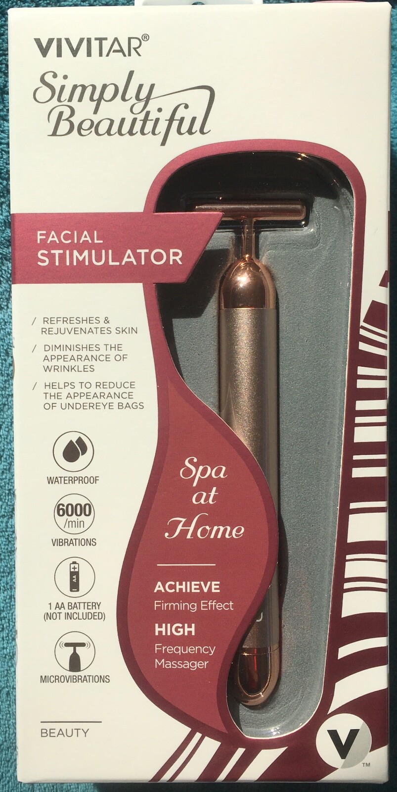 Vivitar Simply Beautiful Facial Stimulator Rose Gold Tone