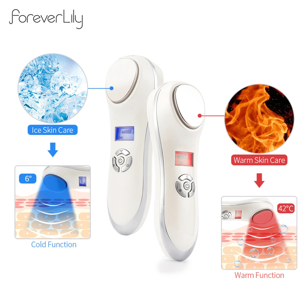 Facial Hot&Cold Vibration Massager Ice Skin Care Cryotherapy Calm Skin Shrink Po