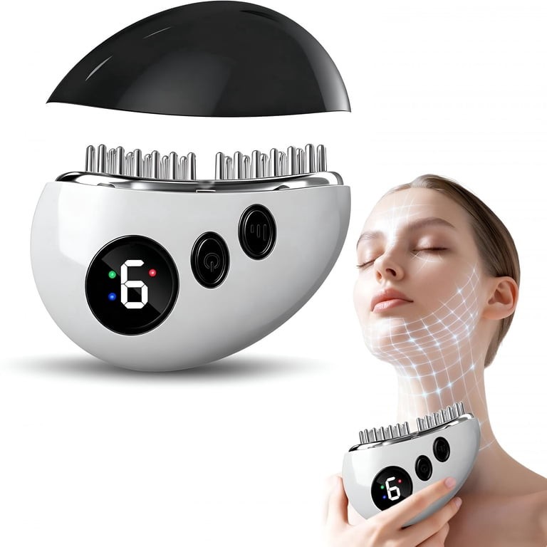 Lymphatic Drainage Massager for Face, Heat Facial Contour Brush