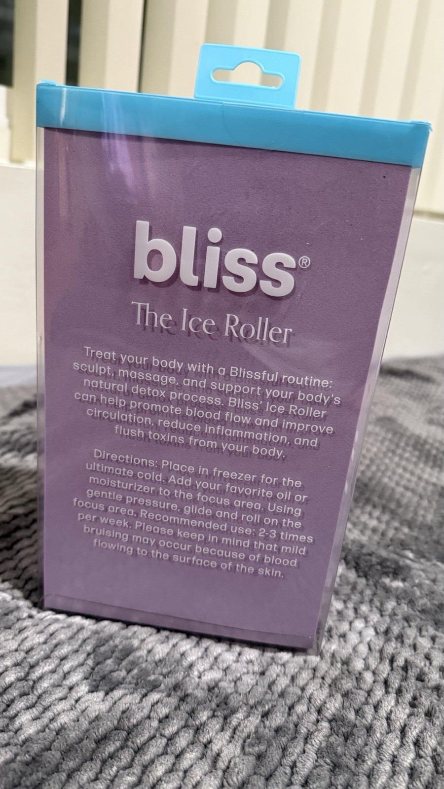 bliss The Ice Roller Aluminum Facial Massager Purple Contouring De-Puffing