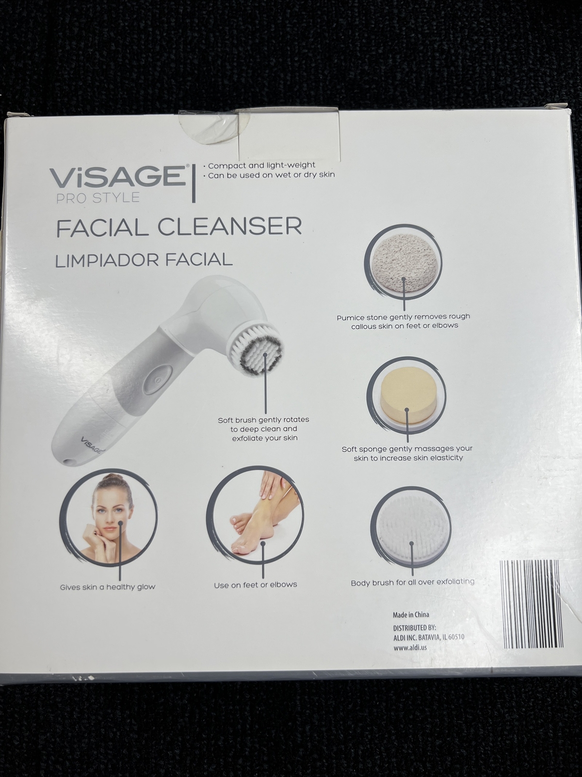 Visage Pro Style Facial Cleanser NIB Spinning Brush with additional brushes