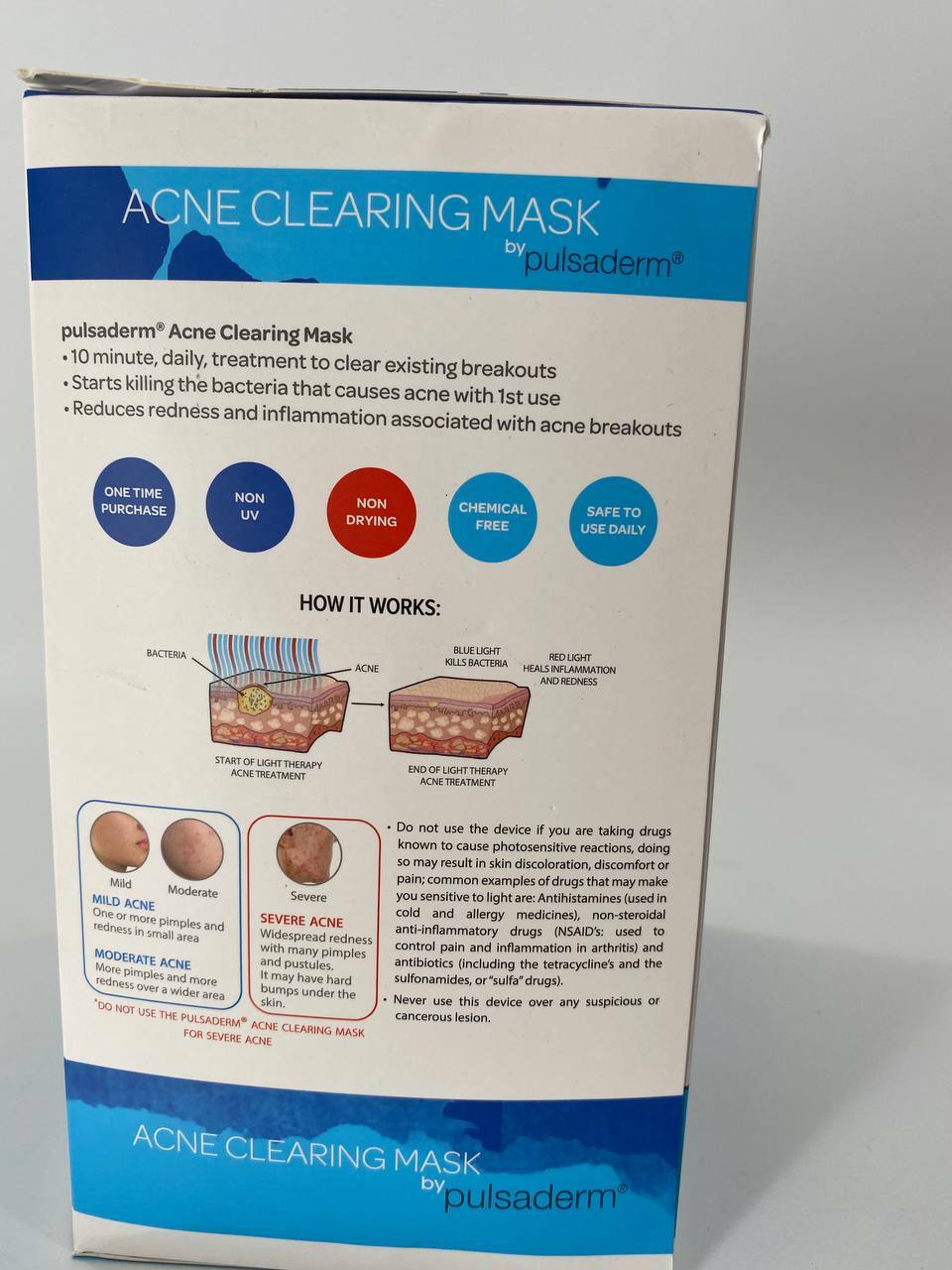 PULSADERM ACNE CLEARING MASK FACIAL MOISTURIZER, Pre-owned