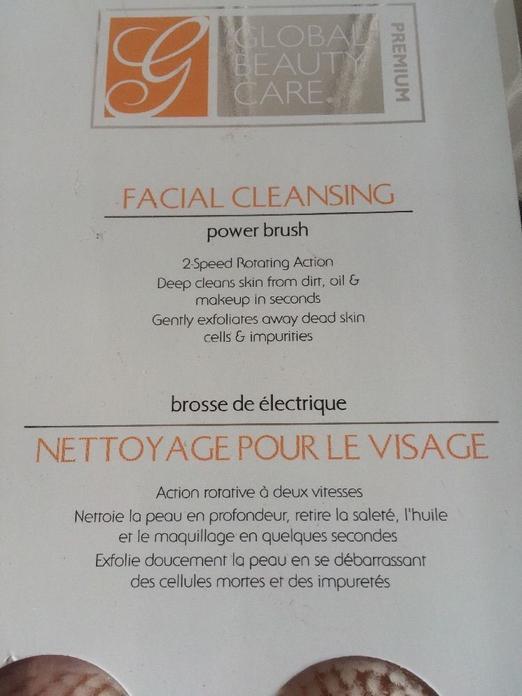 Global Beauty Care Premium Power facial Brush Skin Cleansing System 2 brushes