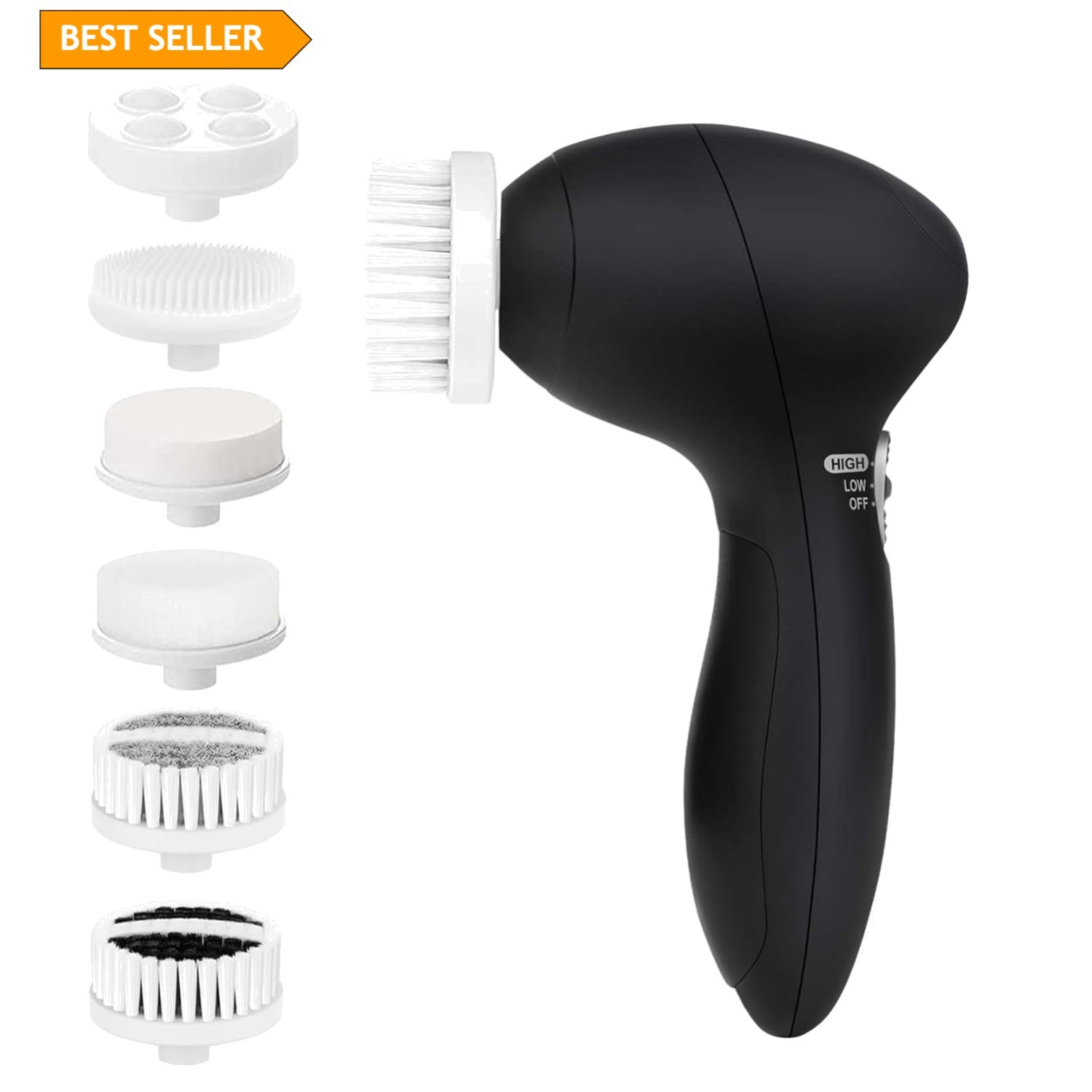 Portable Facial Cleansing Brush with 6 Brush Heads for Clearer, Healthier Skin