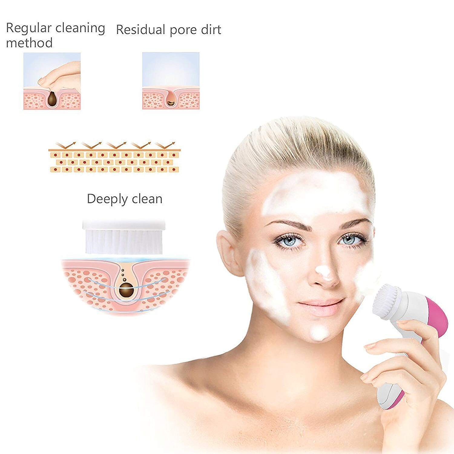 ALWAFLI 5 in 1 Face Facial Exfoliator Electric Massage Machine