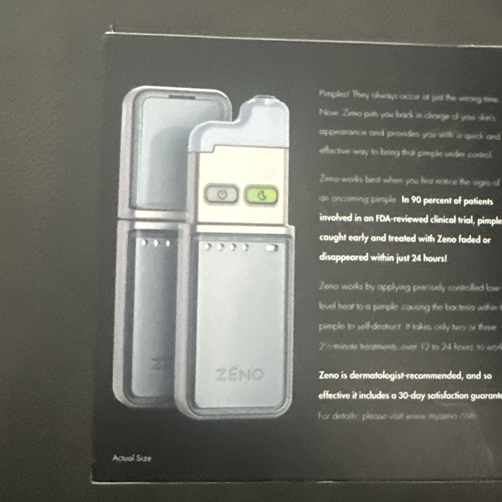 Zeno pro acne clearing DEVICE With Case And Charger For Parts Only Does Not Work