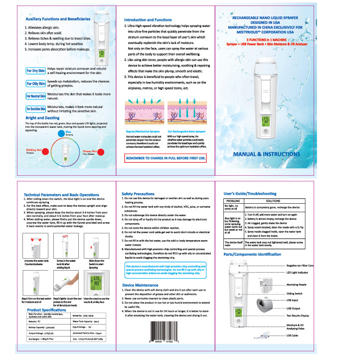 MISTYRIOUS FACIAL SPRAY – No paraben, No benzophenone, No triethanolamine