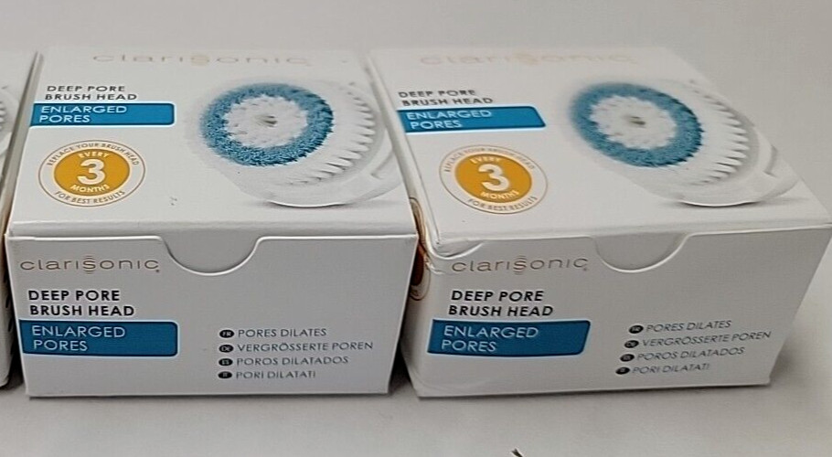 CLARISONIC DEEP PORE BRUSH HEADS for CLARISONIC FACIAL CLEANSER DEVICES LOT OF 2