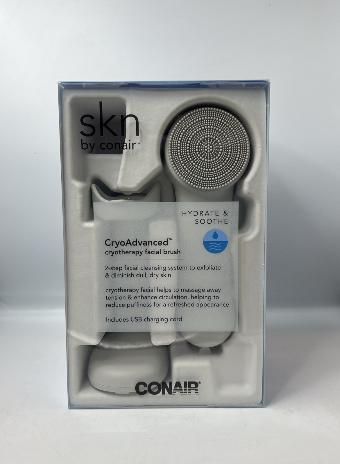 SKN by Conair CryoAdvanced Cryotherapy Facial Cleansing Brush Electric – NEW