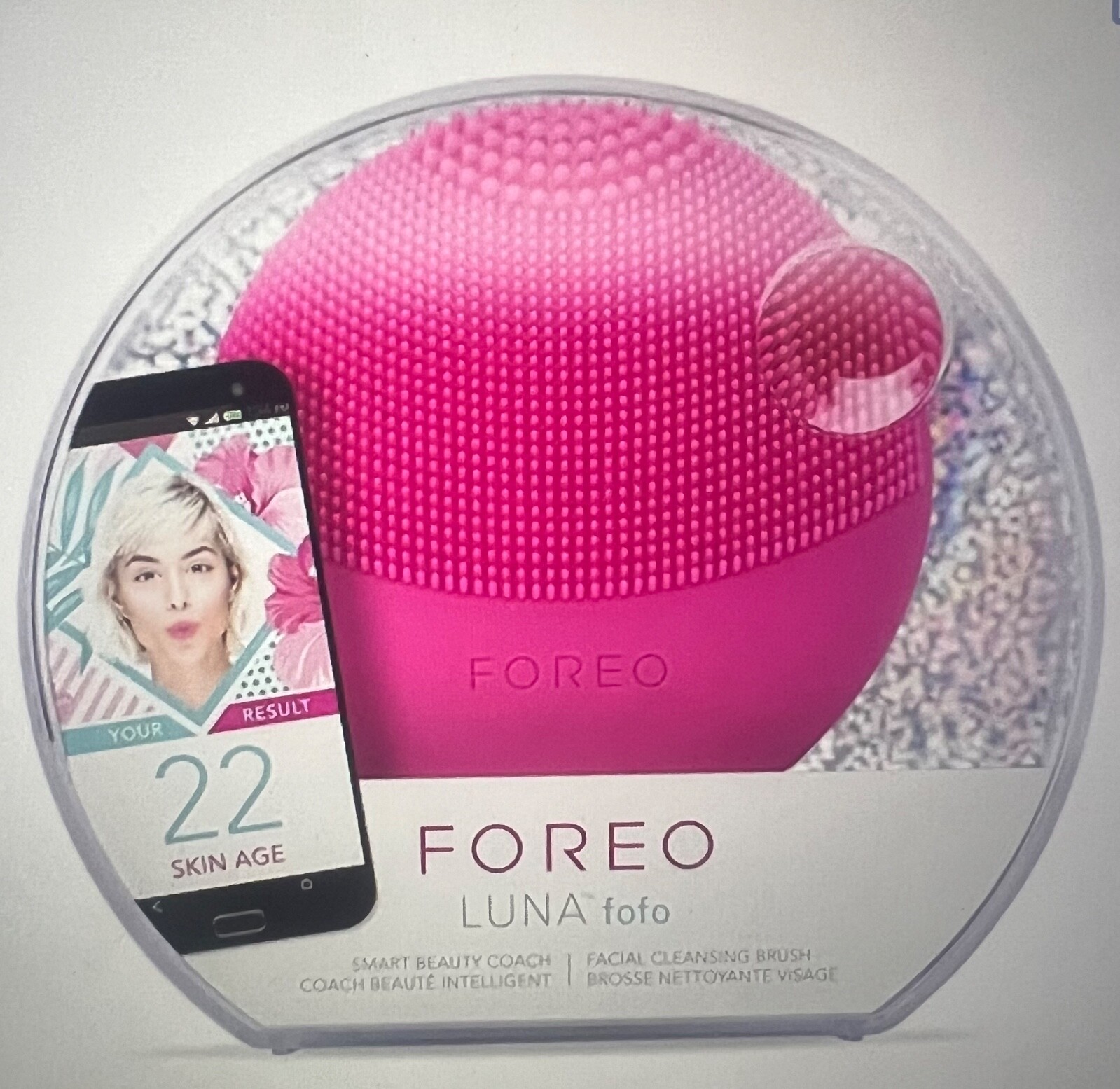 FOREO LUNA fofo Smart Facial Cleansing Brush and Skin Analyzer PEARL PINK