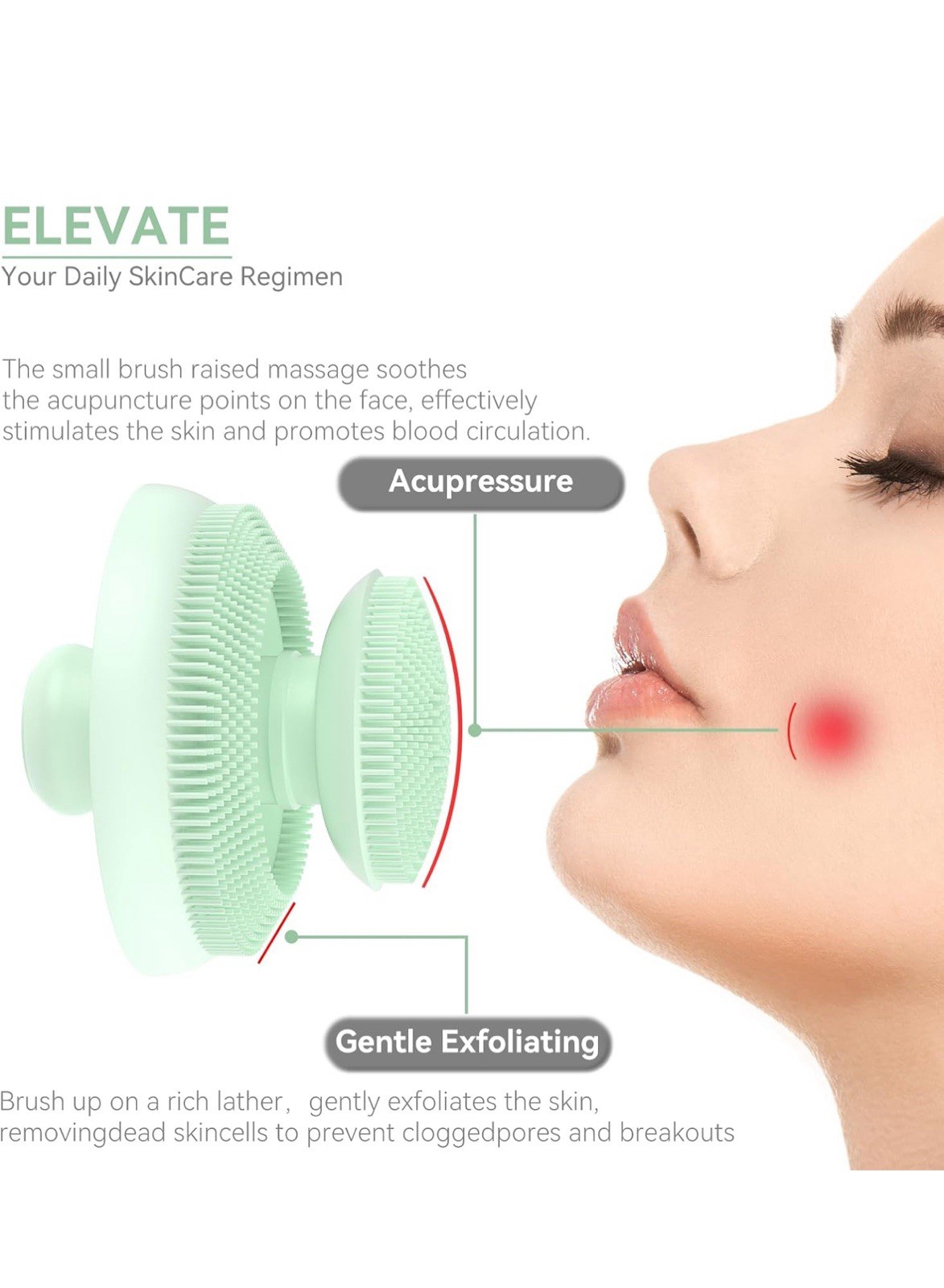 Multi purpose face scrubber acne removal brush. Super soft.