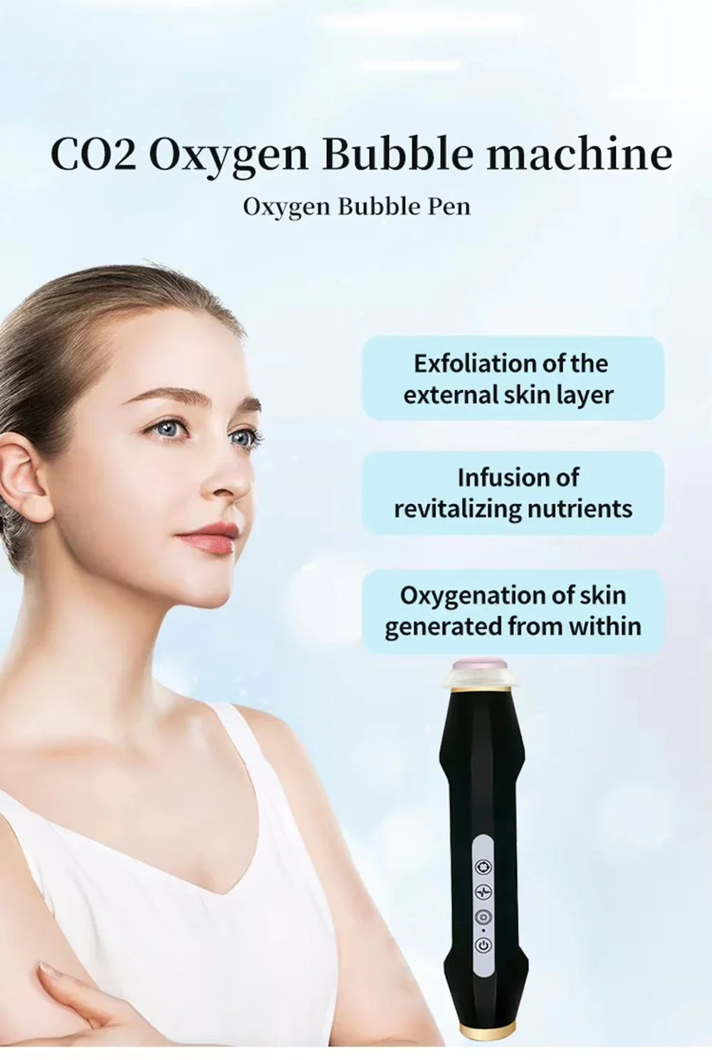 New CO2 Oxygen Bubble Device Exfoliate Oxygen Facial Machine Wrinkle Removal