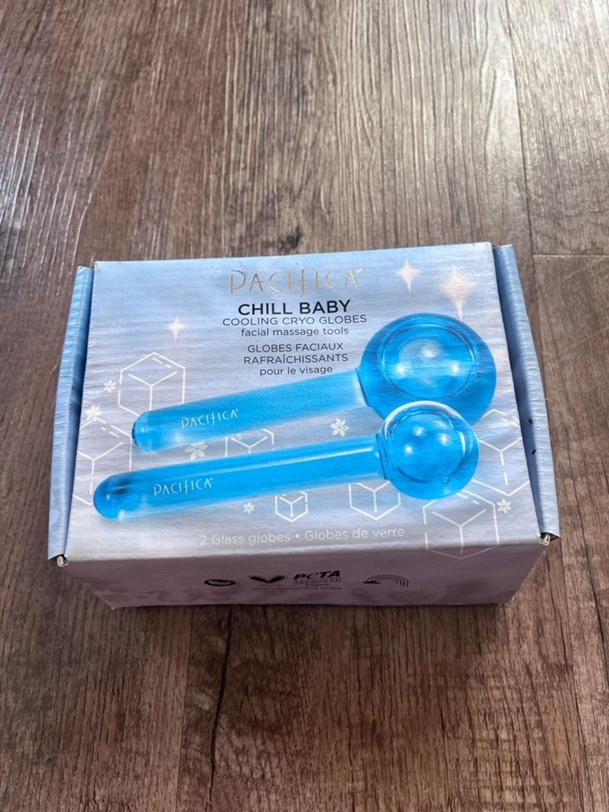 Pacifica Chill Baby Cooling Cryo Globes – Blue facial massage glass