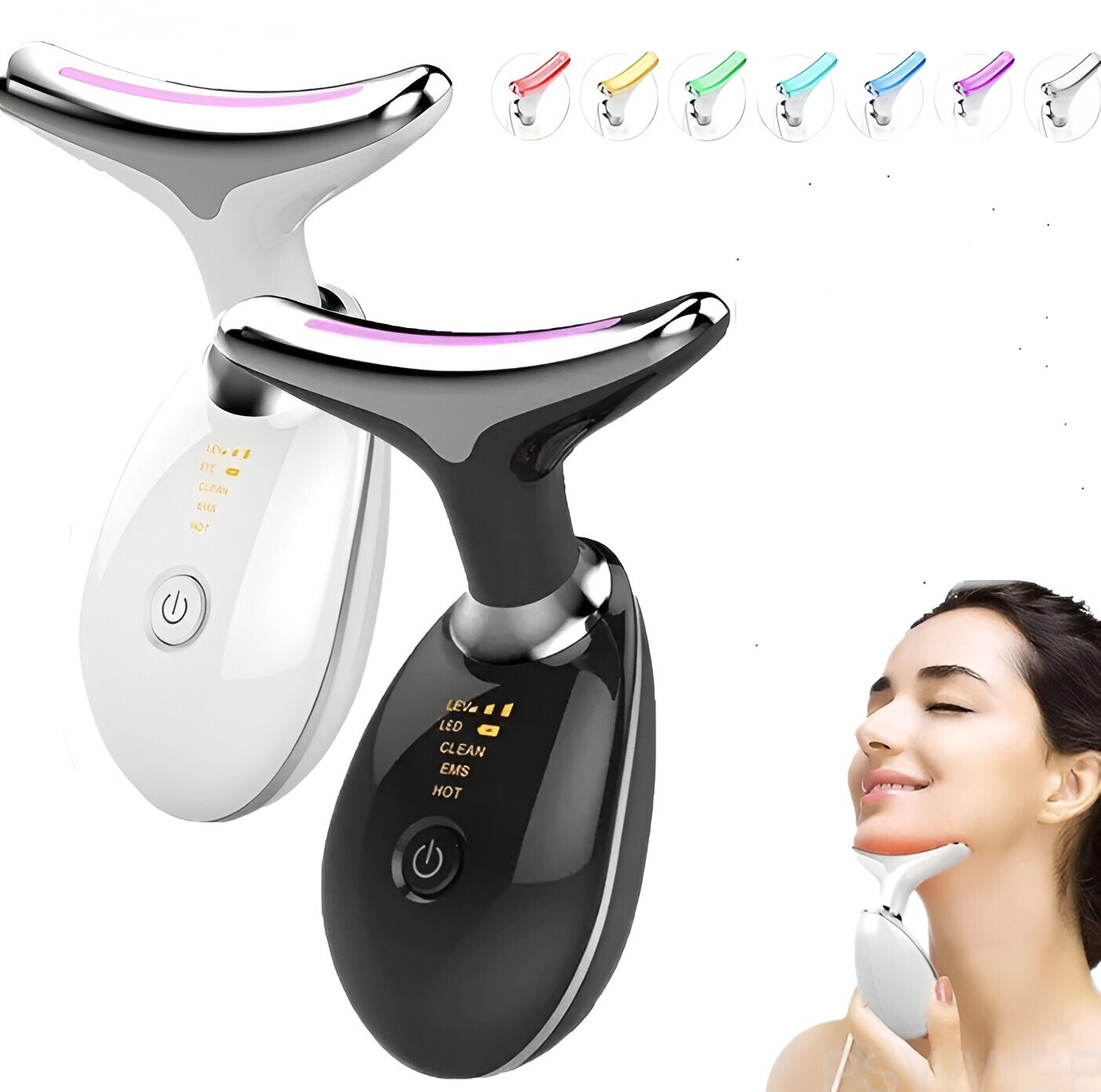 7 Color LED Face & Neck Massager EMS Anti-Wrinkle Skin Tightening Beauty Device