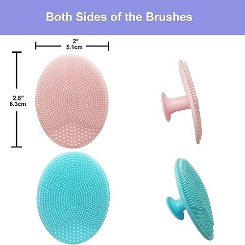 9-in-1 Face Scrubber Face Cleaning Brushes Super Soft Silicone Multi-colored-a