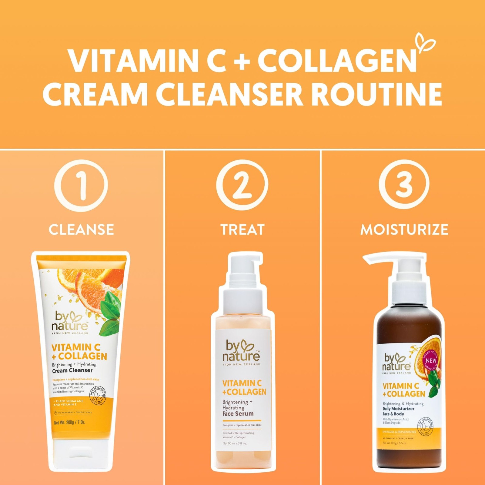 By Nature Vitamin C + Collagen Face Cream Cleanser 7 Ounce (Pack of 1),